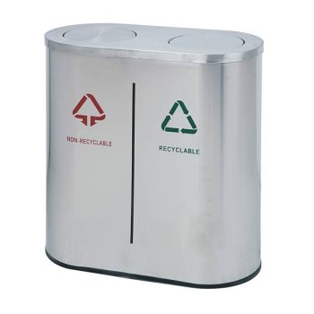 Thùng rác đôi ngoài trời nắp lật