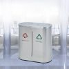 Thùng rác đôi ngoài trời bằng inox nắp lật
