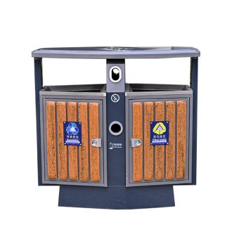 Thùng rác gỗ nhựa 2 ngăn