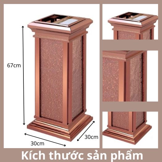 Chi tiết kích thước thùng rác tiền sảnh