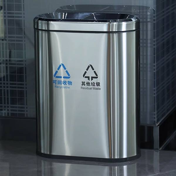 Liên hệ Hành Tinh Xanh để đặt mua ngay Thùng rác inox 2 ngăn văn phòng