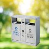 Thùng rác ngoài trời bằng inox 2 ngăn