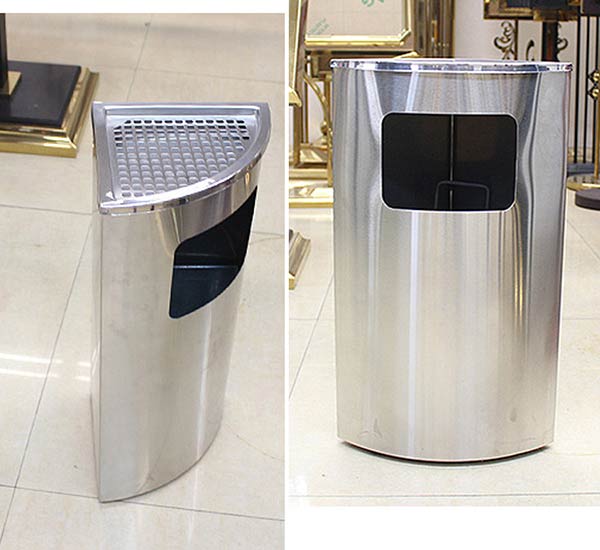 Thiết kế thùng rác có gạt tàn đặt góc