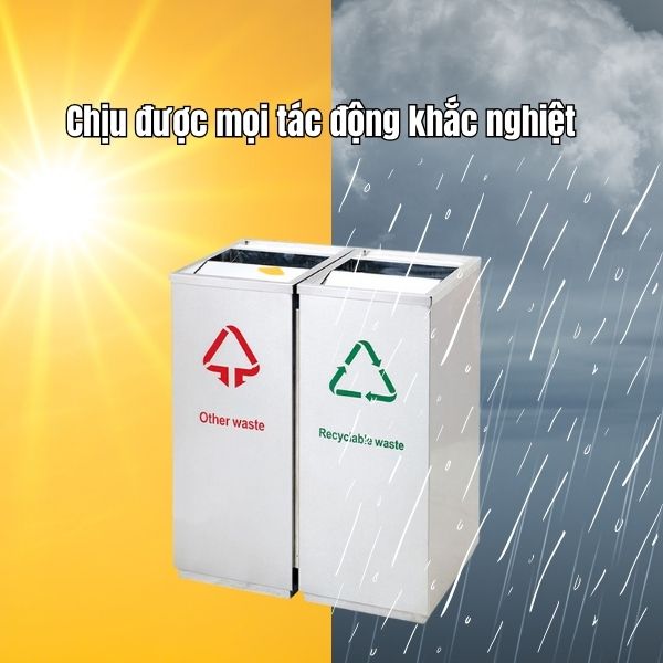 Thùng rác cực kỳ bền bỉ, chịu được mọi điều kiện thời tiết