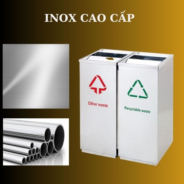 Thùng rác sản xuất từ Inox dày dặn