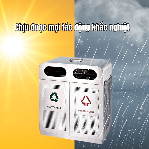 Inox giúp thùng rác bền bỉ hơn