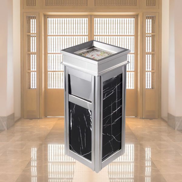 Mẫu thùng rác có gạt tàn trang trí đẹp