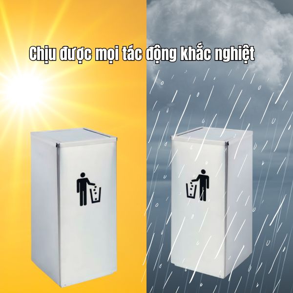 Mẫu thùng rác cực kỳ bền bỉ, chịu được tác động thời tiết