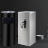 Thùng rác inox trắng vuông nắp bập bênh