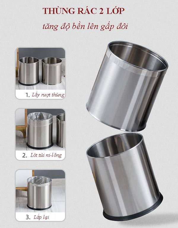 Kết cấu 2 lớp vừa bền vừa thuận tiện sử dụng