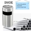 Chất liệu inox đảm bảo độ bền của mẫu thùng rác có khay gạt tàn