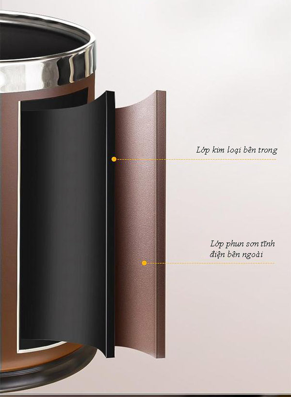 Thiết kế thùng đựng rác dày dặn, độ bền cao