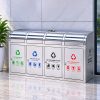 Thùng rác nắp đẩy nhiều ngăn 4 ngăn inox