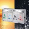 Thùng rác nắp đẩy nhiều ngăn 4 ngăn inox