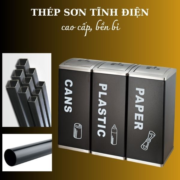 Mẫu thùng rác sản xuất từ thép sơn tĩnh điện
