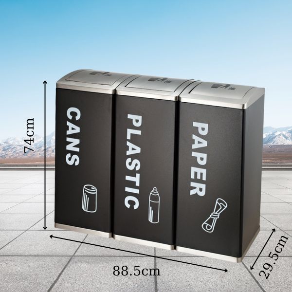 Kích thước mẫu thùng rác phân loại 3 ngăn