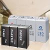 Thùng rác nắp lật 3 ngăn ngoài trời