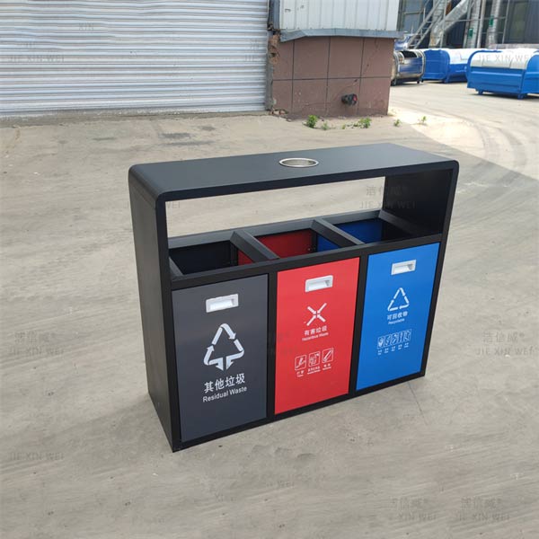 Mẫu thùng rác 3 ngăn thép sơn tĩnh điện