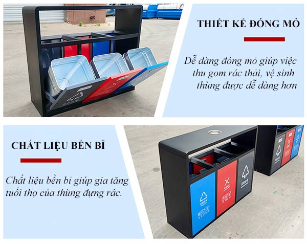 Thùng rác thiết kế 2 lớp