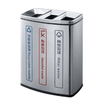 Thùng rác ngoài trời 3 ngăn inox