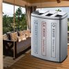 Thùng rác ngoài trời 3 ngăn inox có gạt tàn
