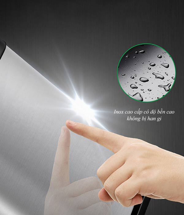 Thùng rác làm bằng inox trắng chống han gỉ