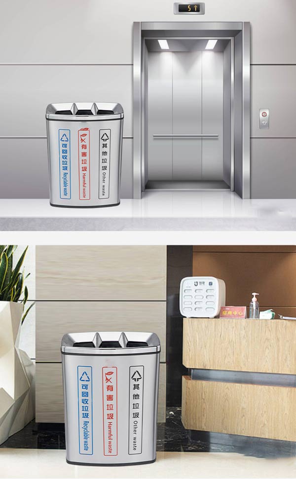 Mẫu thùng rác inox được sử dụng ở nhiều nơi