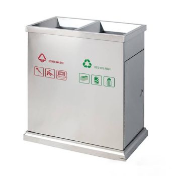 Thùng rác ngoài trời đôi bằng inox