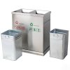 Thùng rác ngoài trời đôi bằng inox