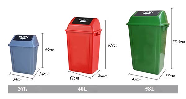 Rất nhiều dung tích, kích thước thùng rác cho bạn lựa chọn