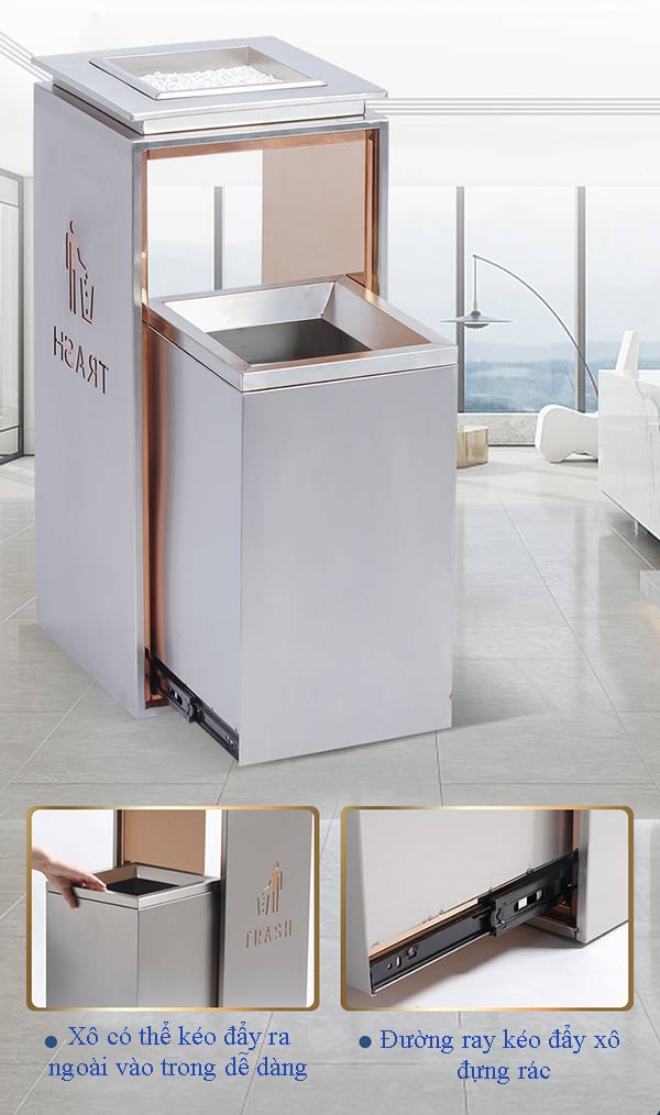 Thùng rác tiền sảnh Thiết kế đẹp và chỉn chu