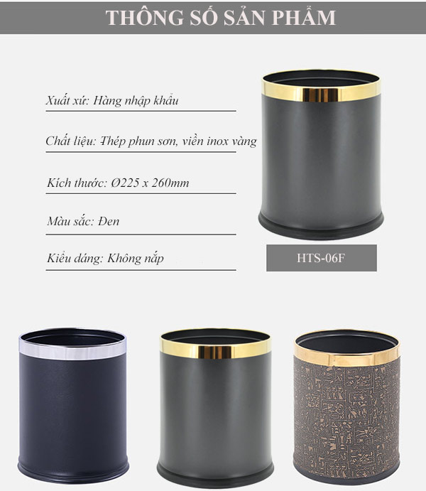 Kích thước thùng rác không nắp