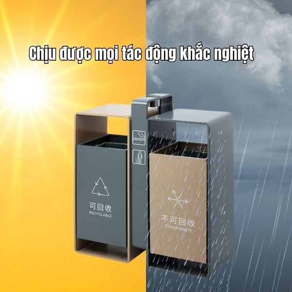 Mẫu thùng rác có khả năng chịu được sự khắc nghiệt của thời tiết