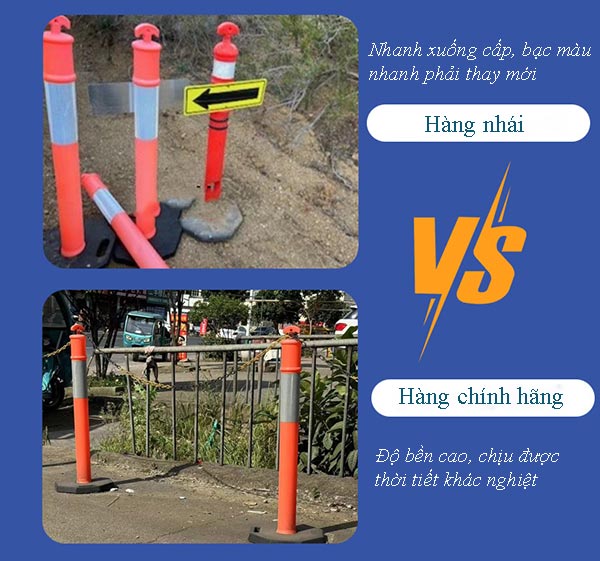 Chất liệu cao cấp giúp trụ nhựa cảnh báo bền hơn