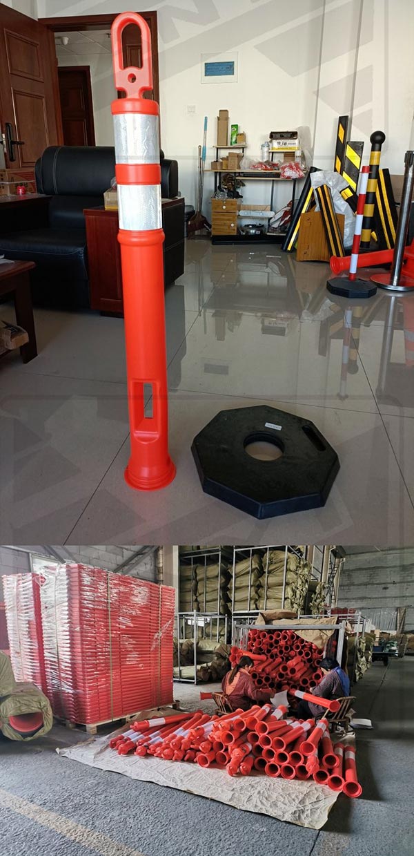 Hình ảnh trụ cảnh báo nguy hiểm nhựa PE chụp ở kho Hành Tinh Xanh