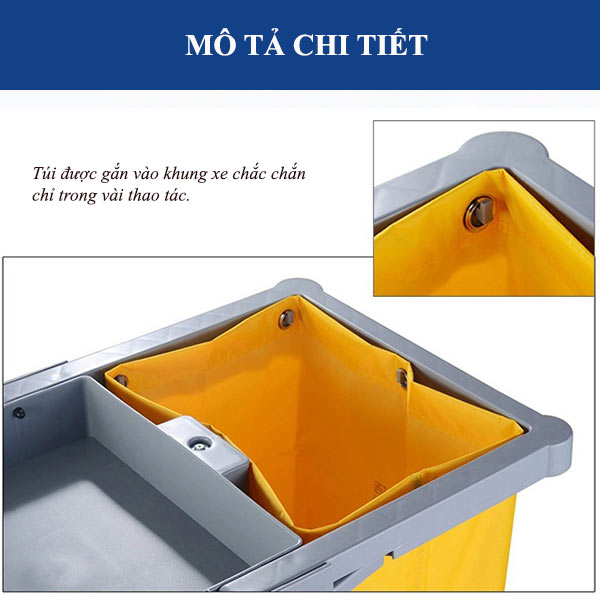 Túi vải treo khung xe dọn vệ sinh chữ L