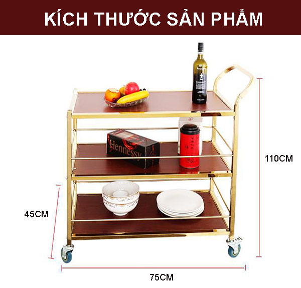 Tham khảo kích thước xe đẩy rượu đồ uống