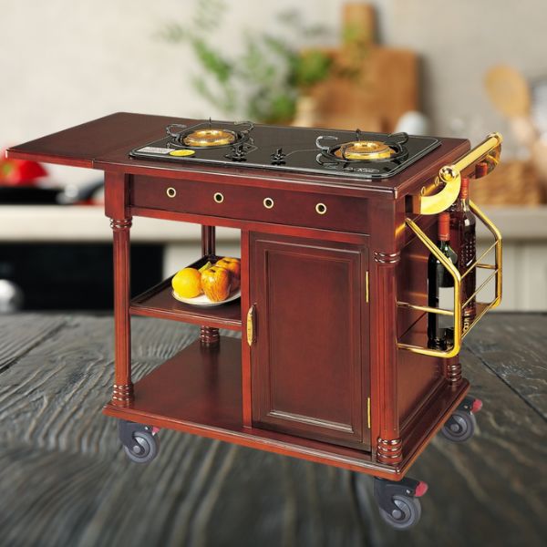 Xe phục vụ bàn - xe đẩy có bếp nấu trực tiếp