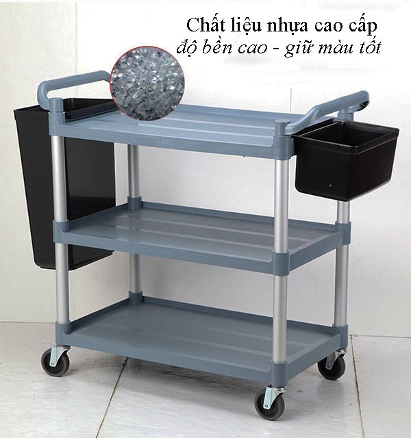 Chất liệu nhựa cao cấp cấu thành xe dọn bàn