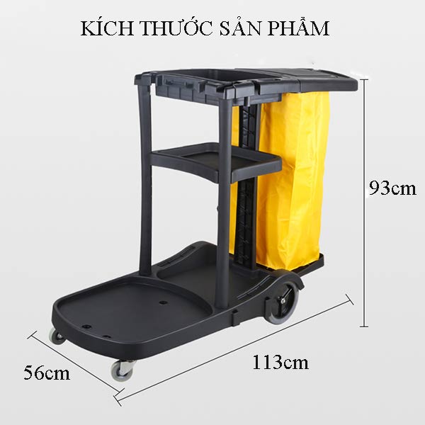 Tham khảo kích thước xe đẩy đồ dọn vệ sinh