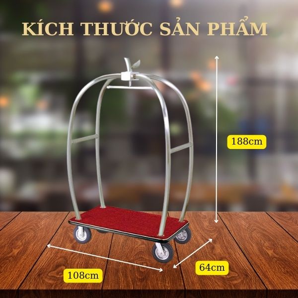 Kích thước xe đẩy vali, hành lý resort