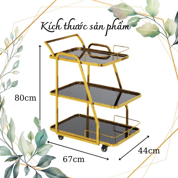 Tham khảo kích thước xe đẩy đồ uống nhà hàng cao cấp