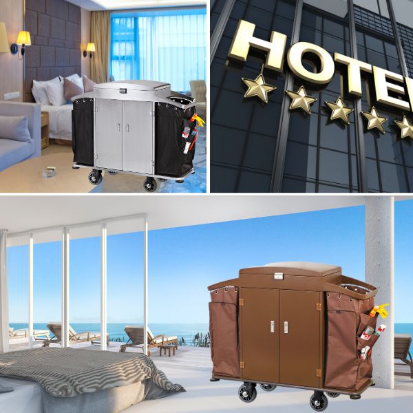 Mẫu xe làm buồng kích thước lớn phù hợp với khách sạn rộng, nhiều phòng