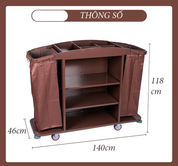 Kích thước xe dọn buồng phòng khách sạn