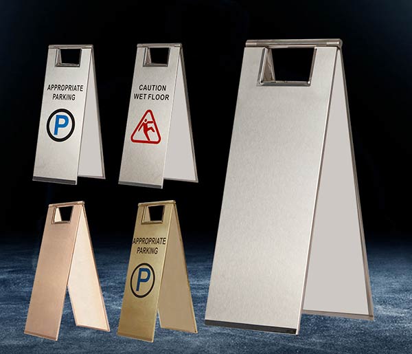 Biển báo hiệu bằng inox kiểu dáng gấp gọn