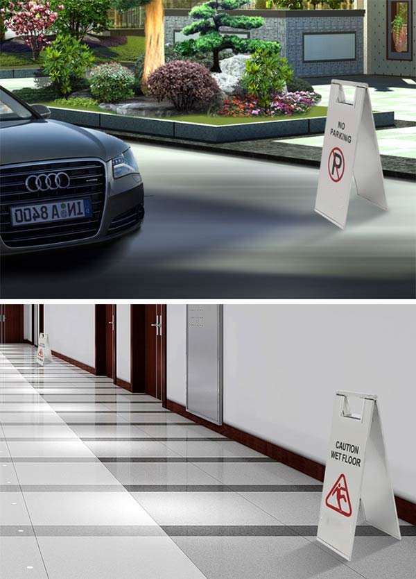 Biển báo cấm đỗ xe, cảnh báo hành lang trơn trượt
