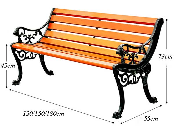 Kích thước ghế công viên ngoài trời để bạn tham khảo