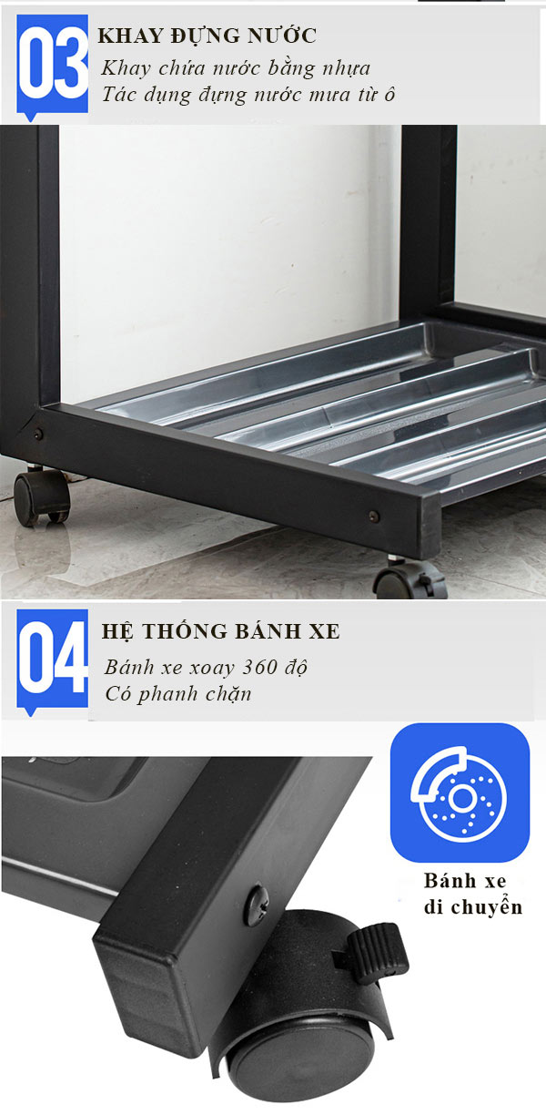 Tham khảo chi tiết bộ phận kệ để ô dù