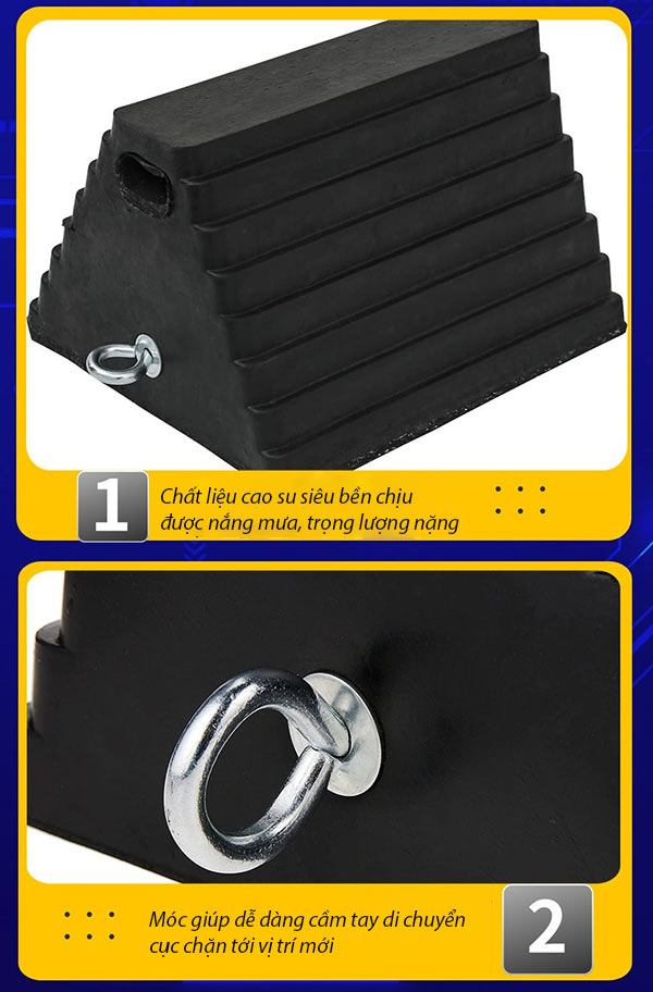 Đặc điểm cao su chặn bánh xe loại 2 mặt