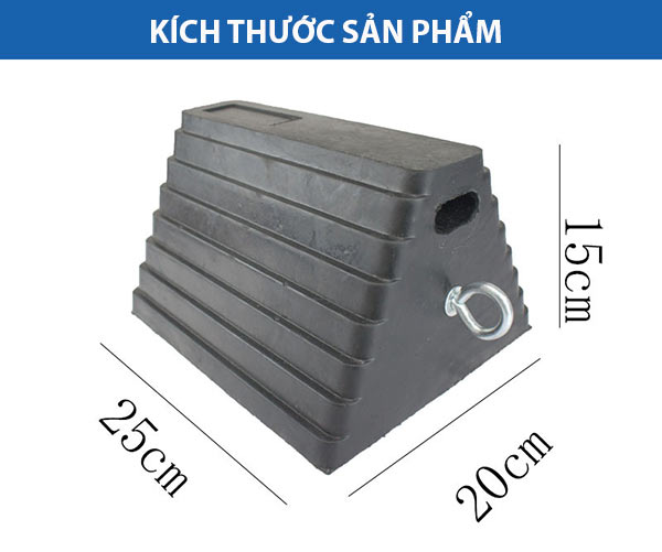 Tham khảo kích thước cục chèn bánh xe bằng cao su